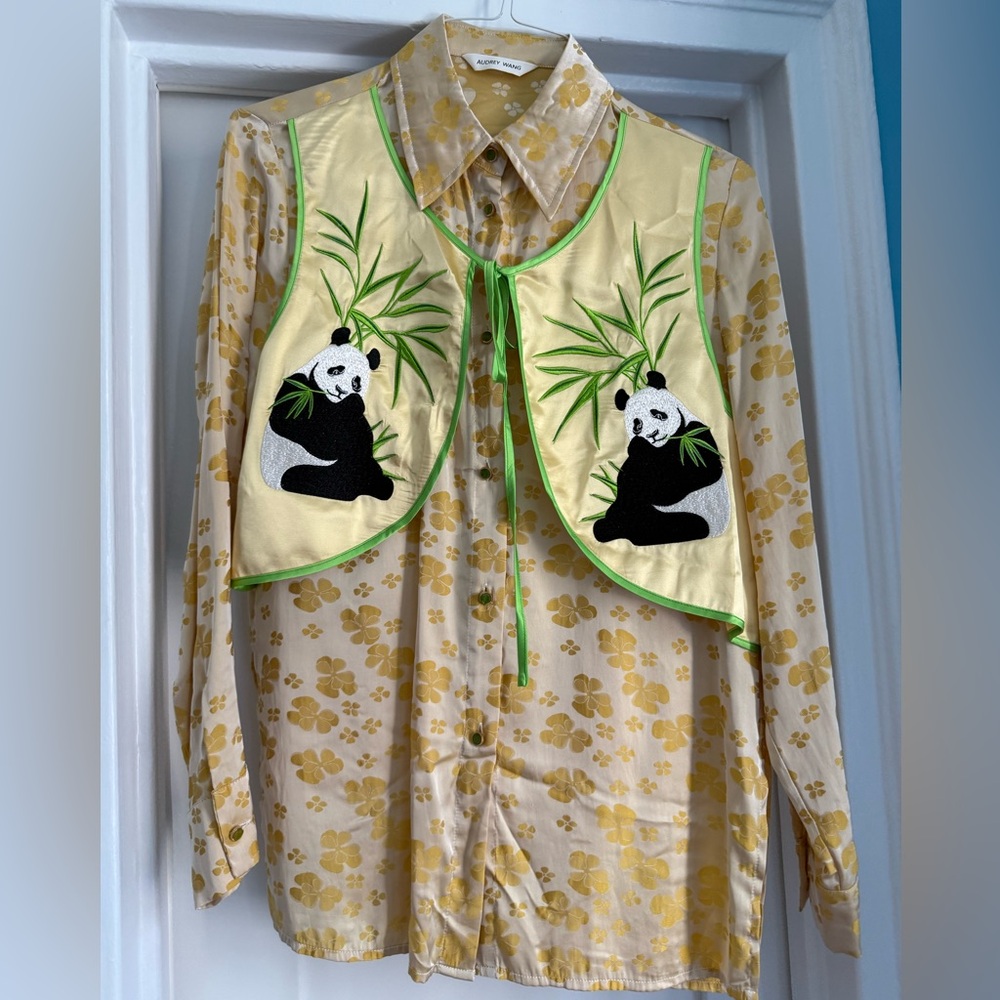 Chinese satin silk lounge set panda S